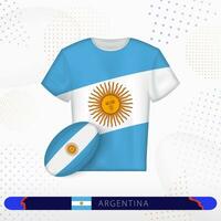 Argentinien Rugby Jersey mit Rugby Ball von Argentinien auf abstrakt Sport Hintergrund. vektor