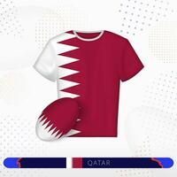 Katar Rugby Jersey mit Rugby Ball von Katar auf abstrakt Sport Hintergrund. vektor
