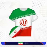 iran rugby jersey med rugby boll av iran på abstrakt sport bakgrund. vektor