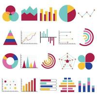 företag data grafer. finansiell och marknadsföring diagram. marknadsföra element punkt bar paj diagram diagram och grafer. företag infographic strömma ark diagram. platt ikoner uppsättning isolerat vektor illustration.