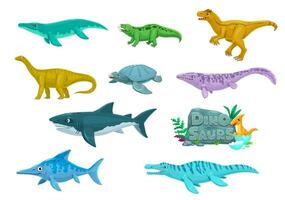 tecknad serie dinosaurier förhistorisk djur tecken vektor