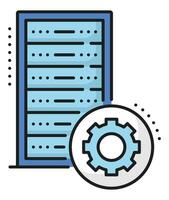 Farbe Datenbank, Netzwerk Server, Wolke Lager Symbol vektor