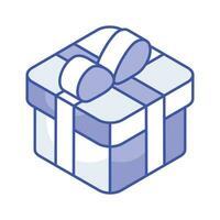 herunterladen diese schön entworfen isometrisch Symbol von Geschenk Box im modisch Stil vektor