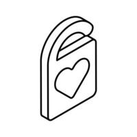 Symbol von Hochzeit Aufhänger, Herz Symbol auf Tür Aufhänger, Tür hängend Zubehörteil vektor