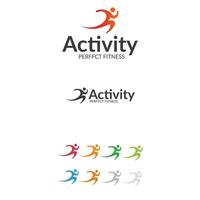 Logo Design Variationen zum perfekt Aktivität Fitness Marke im Fett gedruckt Farben vektor