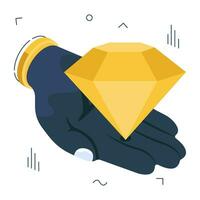 Diamant auf Hand präsentieren Prämie Bedienung vektor