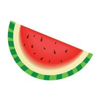 Scheibe Wassermelone auf weißem Hintergrund vektor