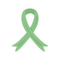 Grün Band International Symbol von mental Gesundheit Bewusstsein Monat oder Woche im dürfen. Vektor Illustration im eben Stil isoliert auf Weiß.
