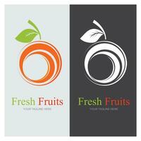 färsk frukt logotyp vektor
