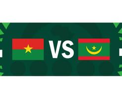Burkina faso och mauretanien afrikansk flaggor nationer 2023 länder design vektor