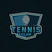 racketar av tennis logotyp emblem vektor illustration mall ikon grafisk design. sport tecken eller symbol för klubb eller turnering med bricka