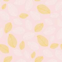 skön ådrad löv. sömlös mönster med lövverk på en rosa pastell bakgrund. för utskrift på modern tyger. vektor. vektor