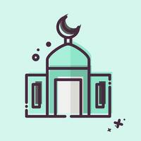 Symbol Moschee. verbunden zu Ramadan Symbol. mb Stil. einfach Design editierbar. einfach Illustration vektor