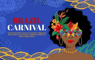 schön Porträt von Frau im Brasilien Karneval Outfit Design zum Karneval Konzept vektor