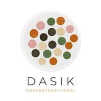 Logo Vektor Illustration von oben Aussicht dasik traditionell Koreanisch Essen