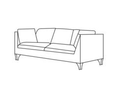 Sofa Linie Symbole. Möbel Design. Sammlung von Sofa Illustration. modern Möbel einstellen isoliert auf Weiß Hintergrund. vektor