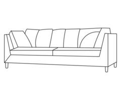 soffa linje ikoner. möbel design. samling av soffa illustration. modern möbel uppsättning isolerat på vit bakgrund. vektor