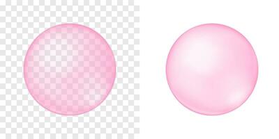 rosa bubblor. körsbär eller jordgubb bubbla gummi. element av tvål skum, bad såplödder, rengöringsmedel flytande, ljuv kolsyrad vatten vektor