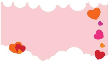 Valentinstag Tag Hintergrund mit Herzen und Wolken. Vektor Illustration. International Veranstaltung Hintergrund Design Element. Design Elemente zum Valentinstag Tag