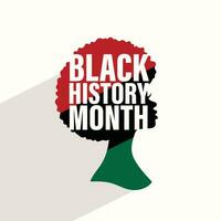 svart historia månader vibrerande silhuett av afrikansk amerikan kvinna vektor