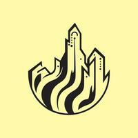 Stadt Horizont Logo Bilder vektor