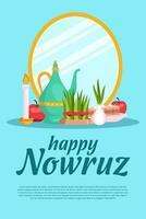 platt Nowruz firande vertikal baner illustration vektor