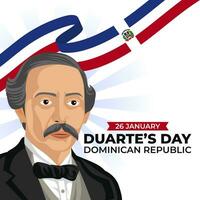 glücklich Duartes Tag. das Tag von dominikanisch Republik Illustration Vektor Hintergrund. Vektor eps 10