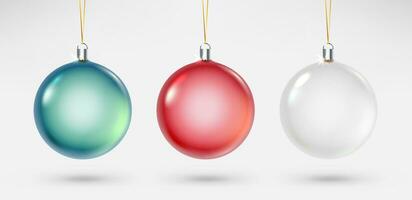 klassisk Färg jul grannlåt på rep. 3d vektor illustration
