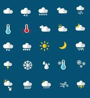 väder ikon uppsättning vektor illustration. väder betingelser ikoner