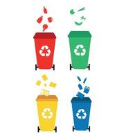 recyceln Behälter Vektor Illustration. bunt recyceln Behälter