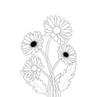 daisy blomma översikt färg sida illustration vektor