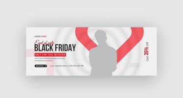 svart fredag tidslinje täcka helgförsäljning sociala medier banner och webb banner design pro nedladdning vektor