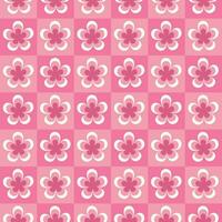 rosa blommor retro rutig blomma mönster konst skriva ut, mönster konst, blomma tryckbar för omslag bok, tapet. vektor
