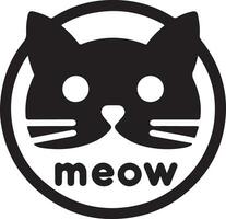 katt huvud logotyp vektor konst illustration, svart Färg katt huvud logotyp