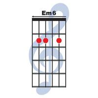 em6 gitarr ackord ikon vektor