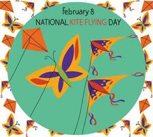 nationell drake flygande dag februari 8 vektor illustration
