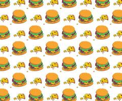 ein Muster mit Hamburger und Käse vektor