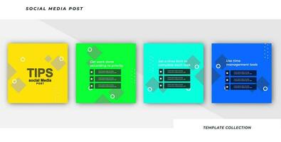 tips social media handledning, tips, posta baner layout mall bakgrund design element. proffs vektor