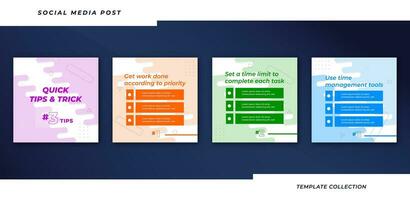 tips social media handledning, tips, posta baner layout mall bakgrund design element. proffs vektor