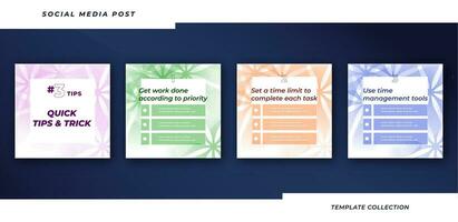 Tipps Sozial Medien Lernprogramm, Tipps, Post Banner Layout Vorlage Hintergrund Design Element. Profi Vektor