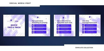 tips social media handledning, tips, posta baner layout mall bakgrund design element proffs vektor