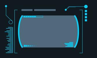 trogen gränssnitt ui element. holografiska hud användare gränssnitt element, hög tech barer och ramar. hud gränssnitt ikoner vektor illustration uppsättning. cirkel och rektangulär form gränser