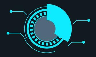 trogen gränssnitt ui element. holografiska hud användare gränssnitt element, hög tech barer och ramar. hud gränssnitt ikoner vektor illustration uppsättning. cirkel och rektangulär form gränser