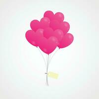 Ballon Geschenk Herz Liebe Rosa zum Dekoration Valentinstag Hochzeit Liebe Feier Festival süß Design vektor