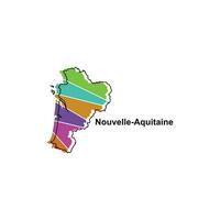 Karte Stadt von nouvelle Aquitanien, Vektor isoliert Illustration von vereinfacht administrative Karte von Frankreich. Grenzen und Namen von das Regionen. geeignet zum Ihre Unternehmen