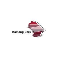 kamang Baru Karte. Vektor Karte von Indonesien Land bunt Design, Illustration Design Vorlage auf Weiß Hintergrund
