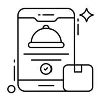 trendig design ikon av mobil mat beställa vektor