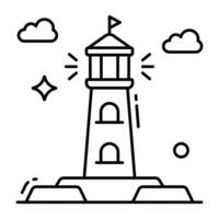 ein einzigartig Design Symbol von Leuchtturm vektor