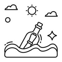 perfekt Design Symbol von Flasche Botschaft vektor