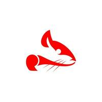 en röd mus huvud logotyp på en vit bakgrund vektor